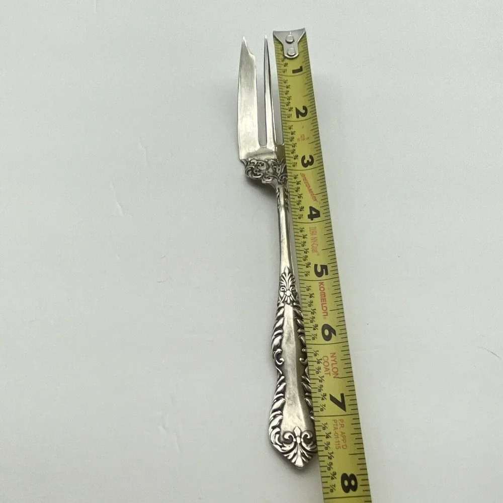 Vintage Holmes & Edwards‎ XIV Serving Meat Fork Silverplate Art Deco 7 5/8